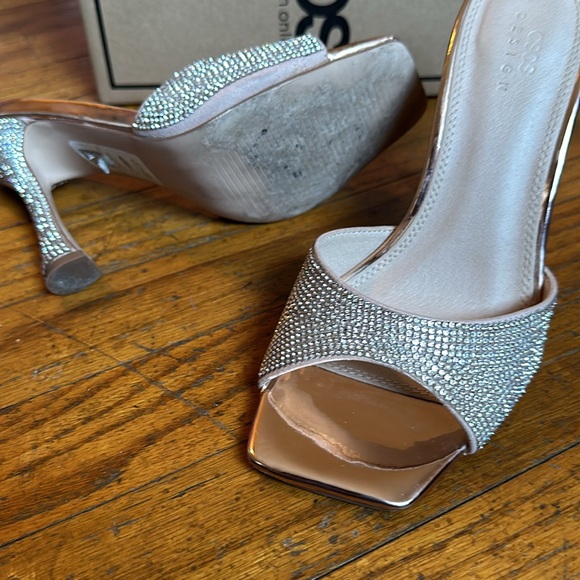 In box ASOS Rose Gold Nero square toe Mules Sz UK 4 US 7 - Picture 8 of 8